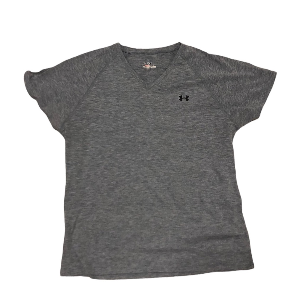 Under Armour gray short sleeve v neck t shirt. Size Medium.